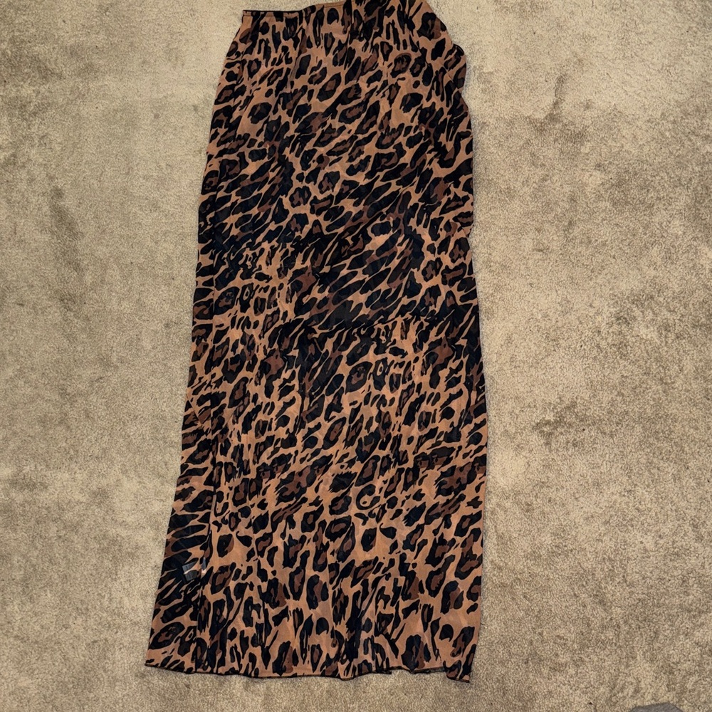 Leopard Print Maxi Skirt